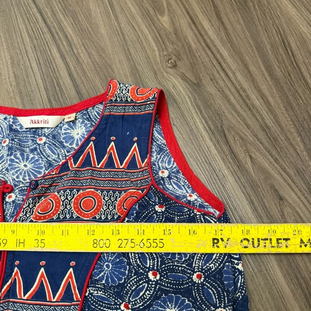 Akkriti women sz M Vibrant Navy and Red Patterned Dress - Picture 13 of 13